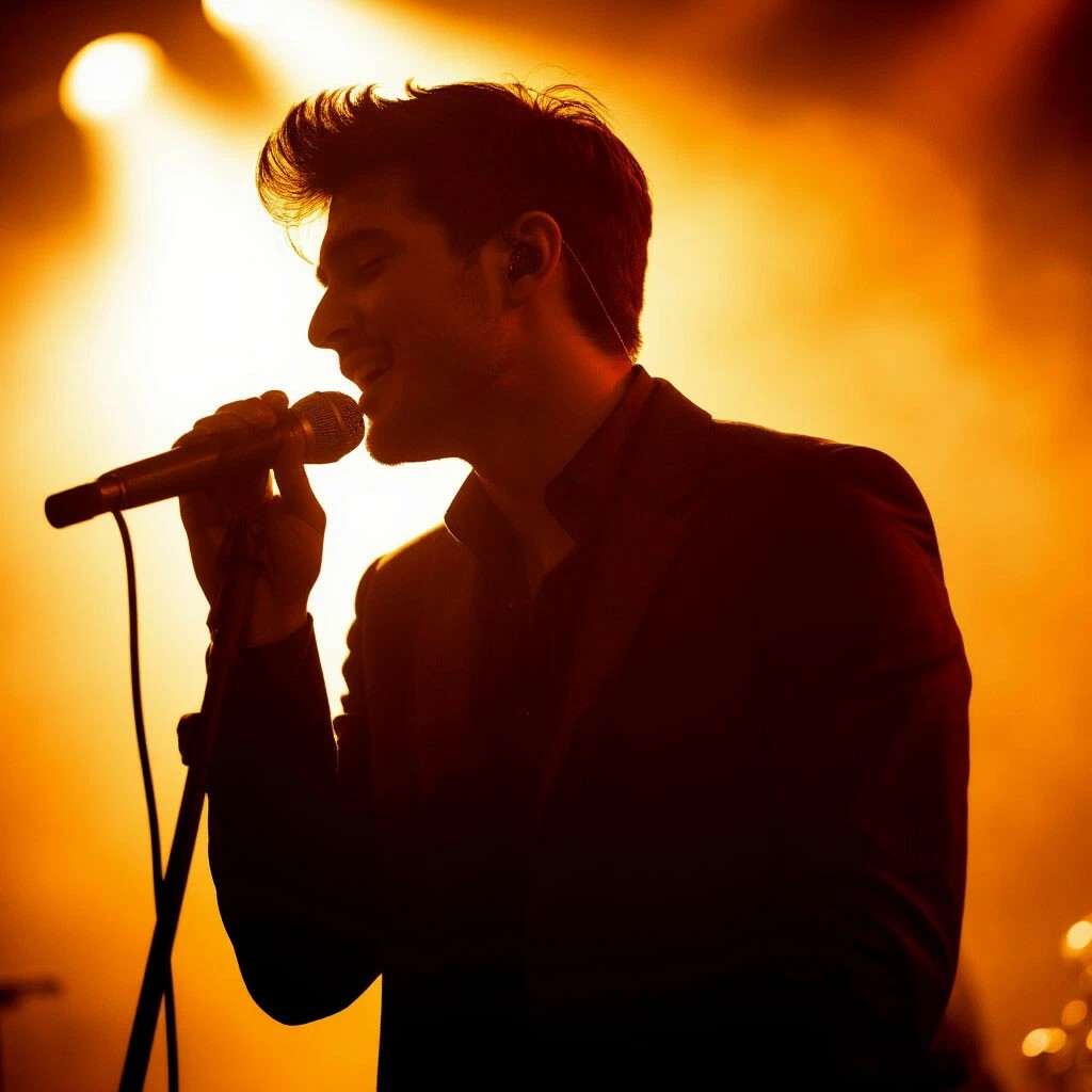 Singer in warm tones